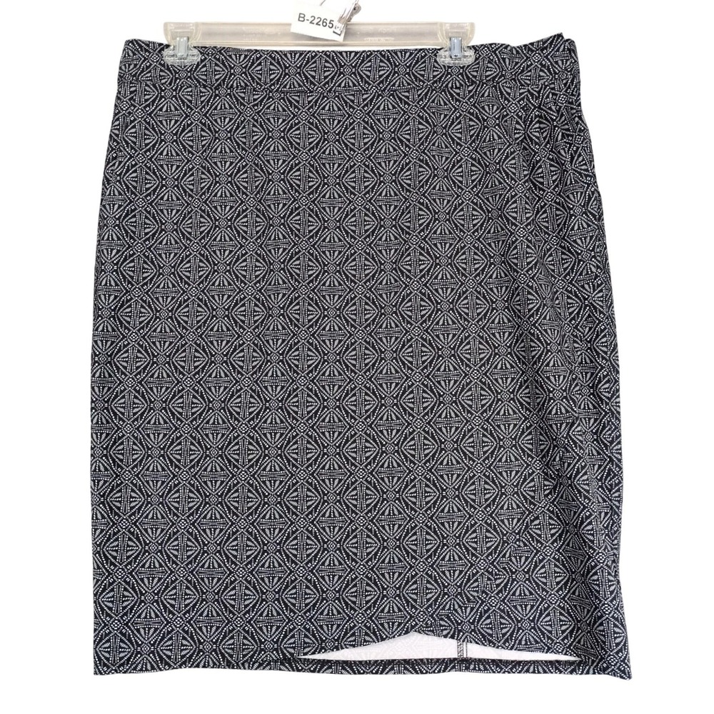 RipSkirt Hawaii Black Wrap Midi Skirt Sz XXL Pockets Geometric Beach Travel Boho